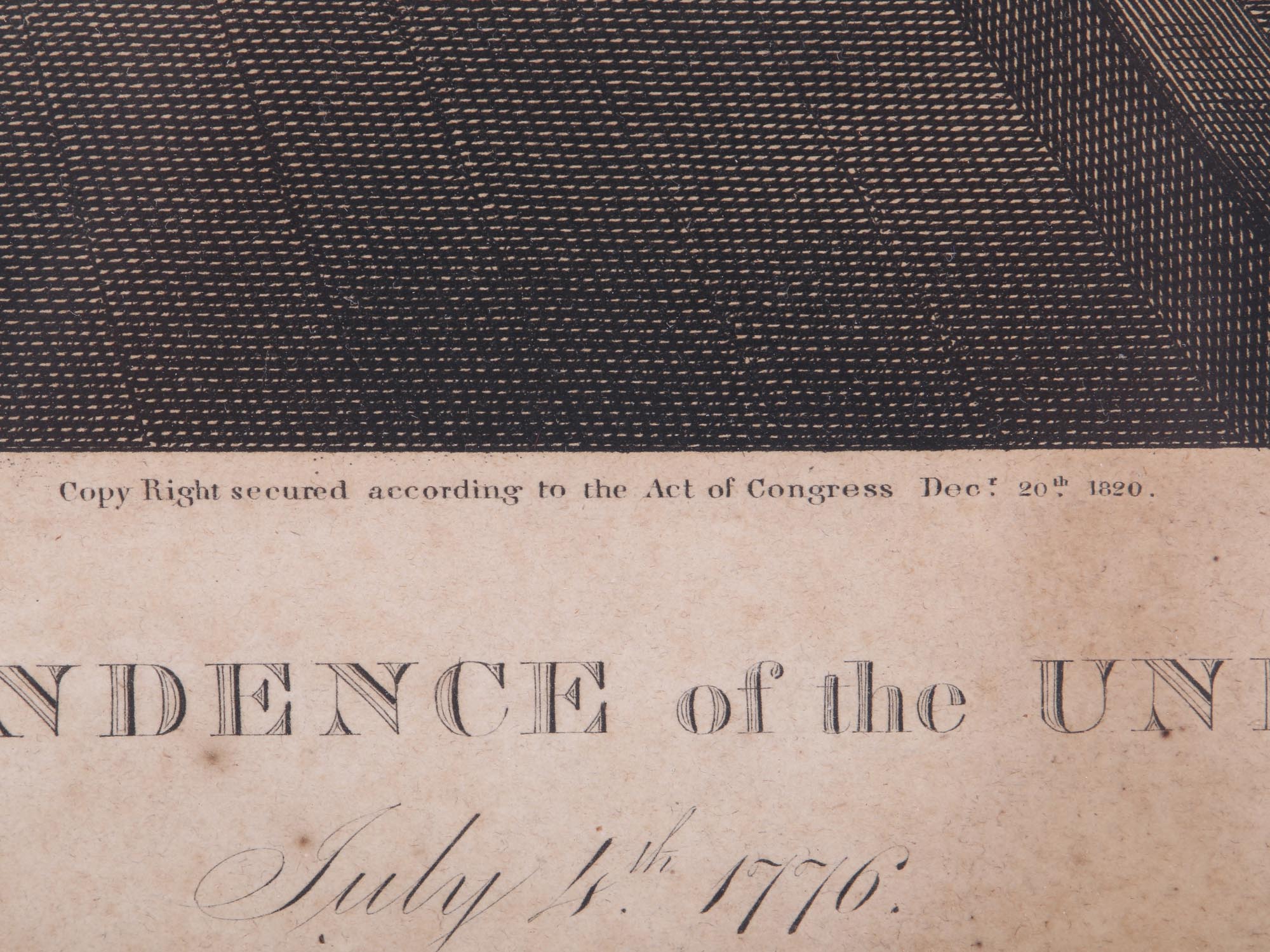 ANTIQUE ENGRAVING DECLARATION AFTER JOHN TRUMBULL PIC-4